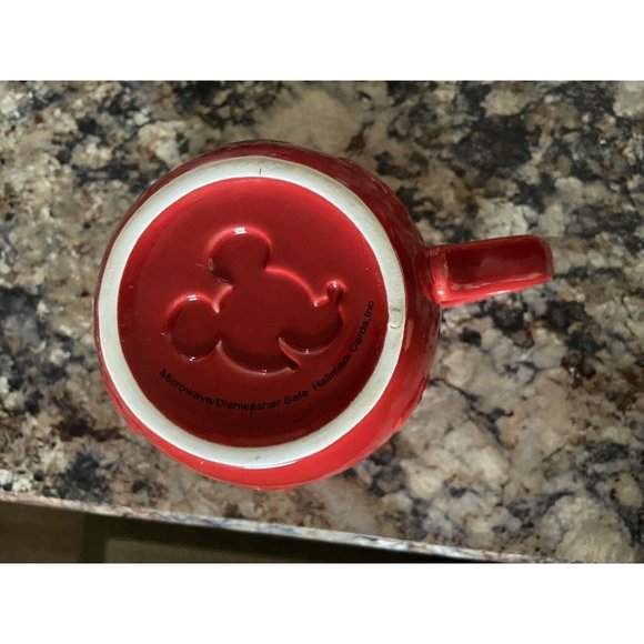 Mickey and Minnie Red Coffee Mug Raised Pattern Hallmark Collection Disney - Picture 13 of 13